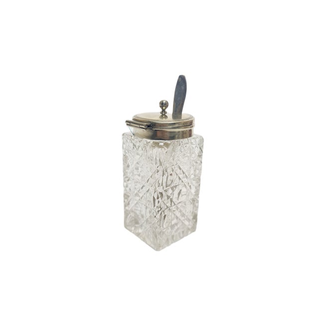 Metal German Biedermeier Mustard Container with Spoon, 1930s, Set of 2 For Sale - Image 7 of 10