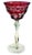 Red Cut-To-Clear Bohemian Crystal Wine Goblet For Sale