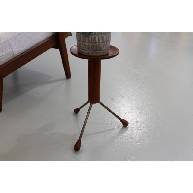 Vintage Danish Teak Tripod Side Table, 1950s For Sale - Image 14 of 17