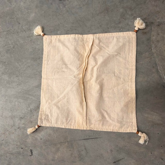 Rustic Handwoven Red Check Pillow Covers With Tassels – Lahore-Made- Set of 2 For Sale - Image 3 of 4