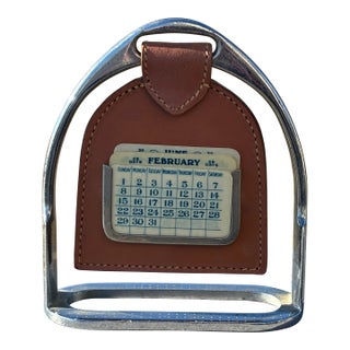 Early 20th C. British Market Stirrup Design Desk Calendar For Sale