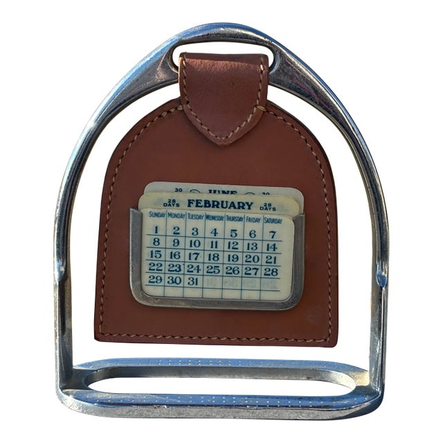 Early 20th C. British Market Stirrup Design Desk Calendar For Sale