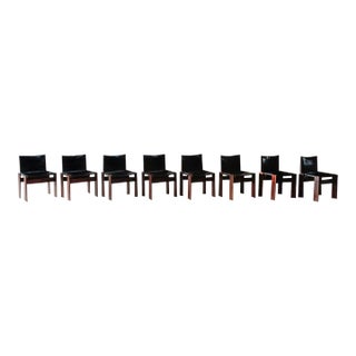 Afra & Tobia Scarpa “Monk” Dining Chairs for Molteni, 1974 - Set of 8 For Sale
