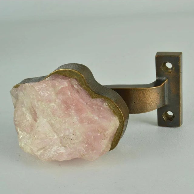 Rose Quarz and Bronze Push Pull Door Handle, 1970s For Sale - Image 4 of 12