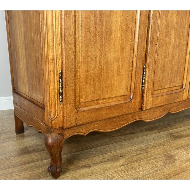 Vintage French Louis XVI Style Wardrobe in Oak For Sale - Image 9 of 11