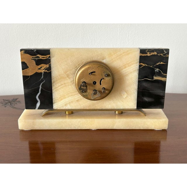 Art Deco Marble Table Clock from Bayard, France, 1930s For Sale - Image 6 of 10