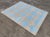 Mid-Century Modern Handmade Cotton Area Rug Natural Vegetable Dyed Reversible Beige Blue Tile Pattern Rug - 8'x10' For Sale - Image 3 of 11