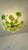 Vintage Green Murano Styled Glass Flush Mount Chandelier Floral Ceiling Light – Hand Painted 1970s For Sale - Image 6 of 11