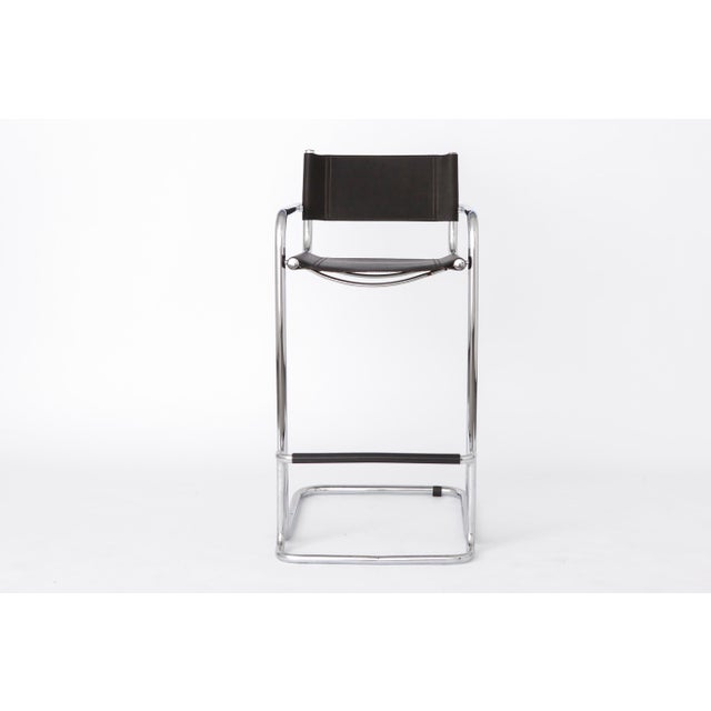 Vintage Cantilever Bar Stool with Chrome Frame and Black Faux Leather, 1990s For Sale - Image 10 of 10