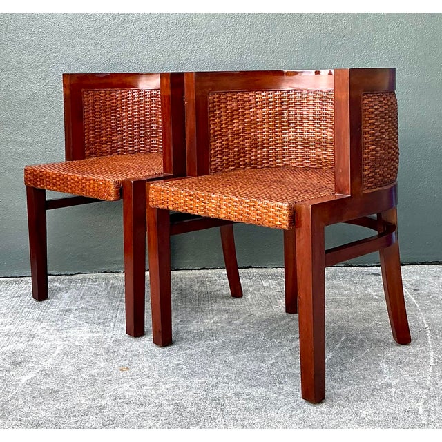 Vintage Ralph Lauren Mahogany Barrel Back Dining Chairs - Set of 2 For Sale - Image 10 of 12