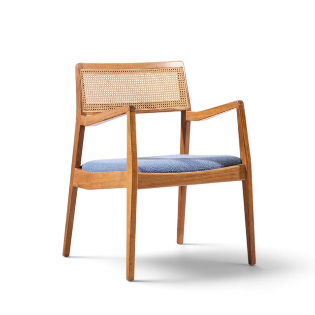 Jens Risom Jens Risom Model C-140 Mid Century Playboy Walnut and Cane Dining Chairs - Set of 8 For Sale - Image 4 of 12