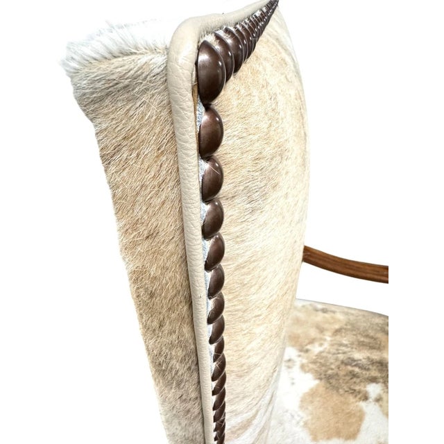 Antique French Baroque Carved Wood Animal Hide Throne Chair For Sale - Image 13 of 17