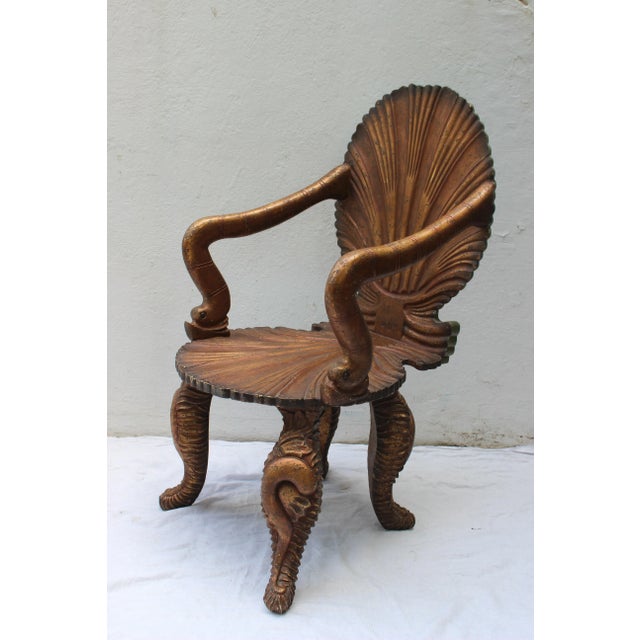 Italian Set of Four 19th Century Italian Wood Grotto Armchairs For Sale - Image 3 of 10
