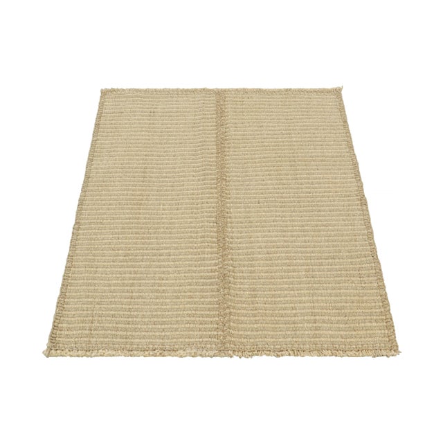 2010s Rug & Kilim’s Contemporary Kilim in Beige-Brown Textural Stripes For Sale - Image 5 of 8
