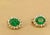 4 Ct Oval Shape Emerald & 1.5 Ct Diamond Post Back Earrings 14 Karat Yellow Gold For Sale - Image 18 of 18