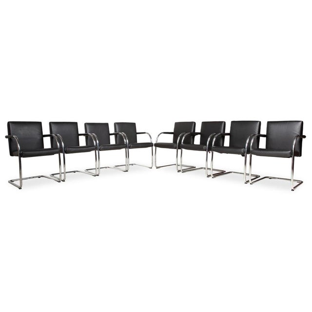Visasoft Leather Black Cantilever Office Chairs by Vitra, Set of 8 For Sale - Image 15 of 15