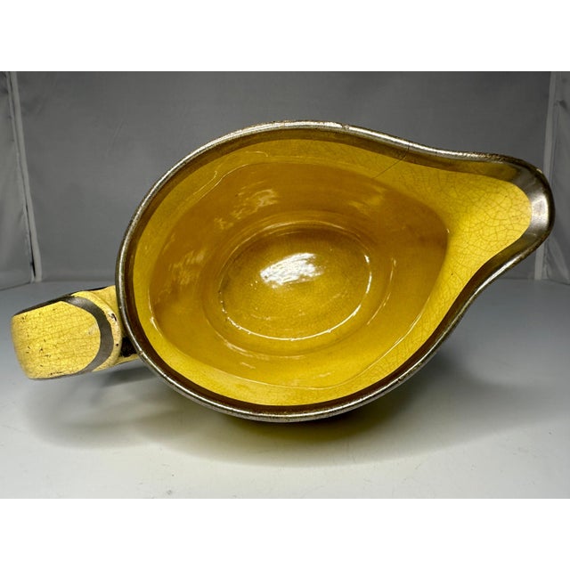 Ceramic Antique Canary Yellow Silver Luster Pitcher: Staffordshire Regency Jug For Sale - Image 7 of 10
