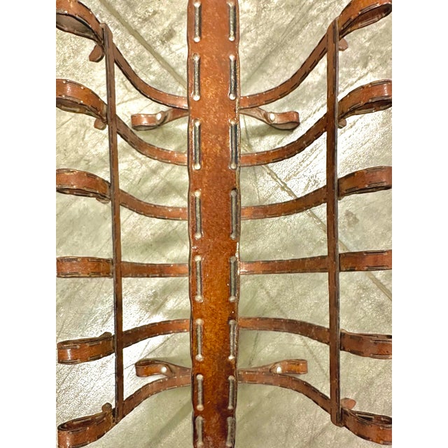 1960s 1960s Faux Equestrian Leather Belt, Iron Magazine Rack For Sale - Image 5 of 12