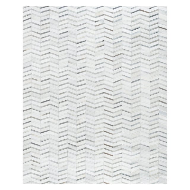 Galaxy Cowhide Silver Area Rug, 9' 0'' X 12' 0'' For Sale - Image 4 of 4