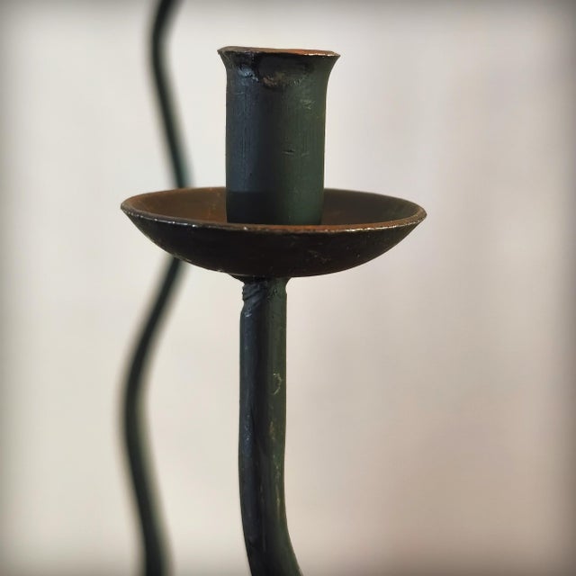 Postmodern Brutalist Wrought Iron Candlesticks by Hysteria Design, France, 1980s, Set of 2 For Sale - Image 13 of 18