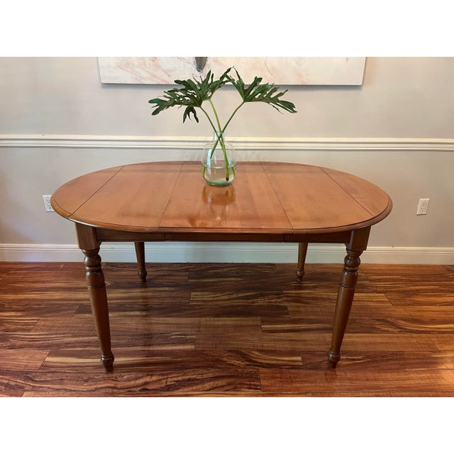 1980s Classic Ethan Allen Maple Colonial Style Drop Leaf Extension