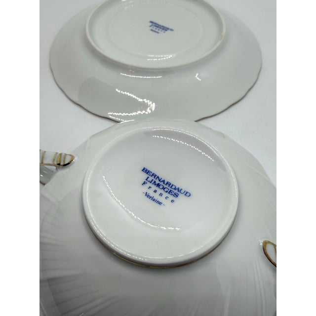 1980s Bernardaud Verlaine Cream Soup Bowls and Saucer Set For Sale In Minneapolis - Image 6 of 8