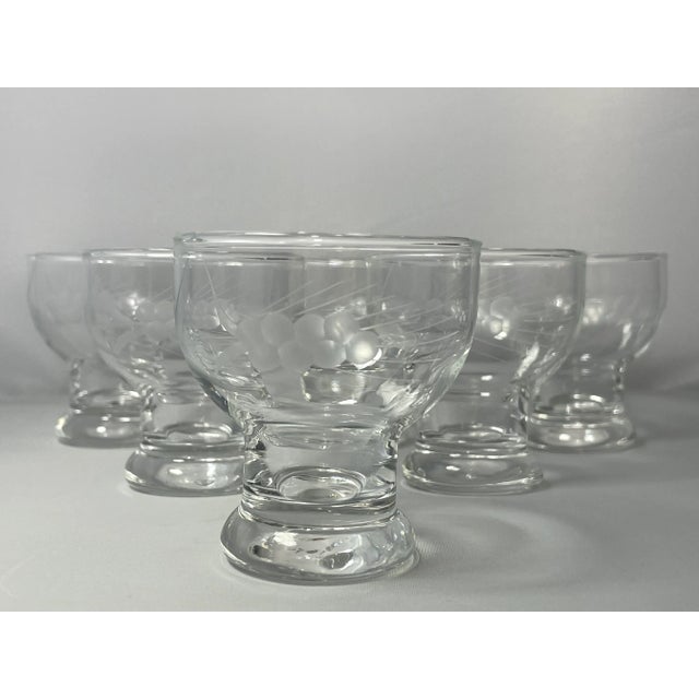 Glass Vintage 1950s Javit Etched Wheat Juice Glasses- Set of 6 For Sale - Image 7 of 8