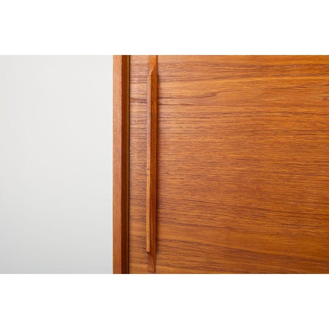 Wood Vintage Highboard in Teak and Glass Doors, 1960s For Sale - Image 7 of 12