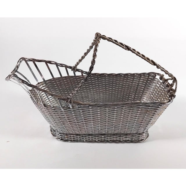 1950s 1950s Christofle Bottle Holder From the Gallia "Panier Vannerie" Collection For Sale - Image 5 of 6