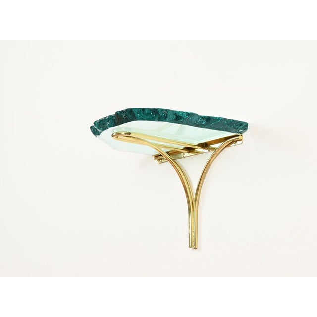 Nightstands in Turquoise Glass by Max Ingrand for Fontana Arte, Italy, 1960s, Set of 2 For Sale - Image 15 of 18