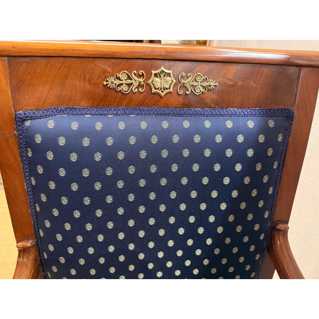 Antique Biedermeier Chair in Mahogany with Brass, 1800 For Sale - Image 4 of 9