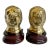 Vintage Brass and Rosewood Lion Bookends For Sale