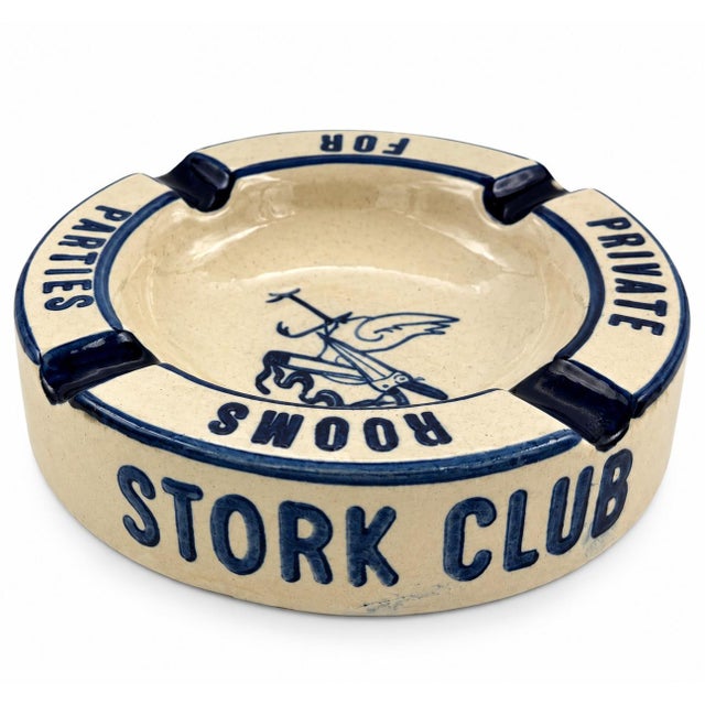 American Vintage the Stork Club Nyc Ceramic Ashtray New York City For Sale - Image 3 of 10