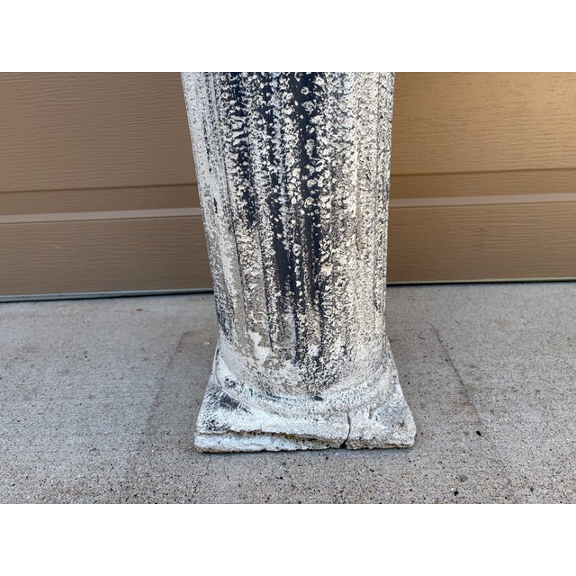 Weathered Neoclassical Cast-Concrete Corinthian Garden Pedestal For Sale - Image 15 of 16
