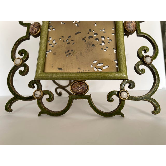 Jay Strongwater Ornate Jeweled and Enameled Metal Scroll Picture Frame For Sale In Jacksonville, FL - Image 6 of 10