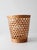 Vintage open weave wicker basket featuring a tapered silhouette, airy lattice weave, and warm natural finish. Its...