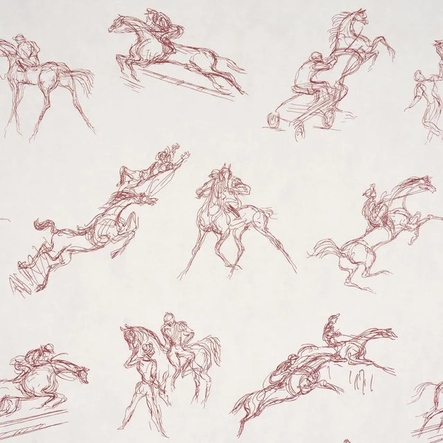 SAMPLE - Schumacher x Backdrop Tanbark Wallpaper In Dark Red For Sale