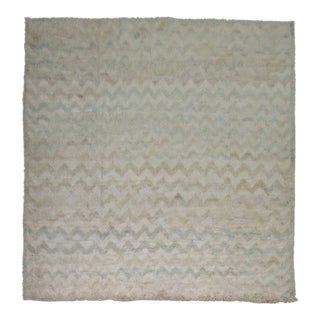 Early 21st Century Chevron Square Shag Room Size Rug - 9'7" x 10'3" For Sale