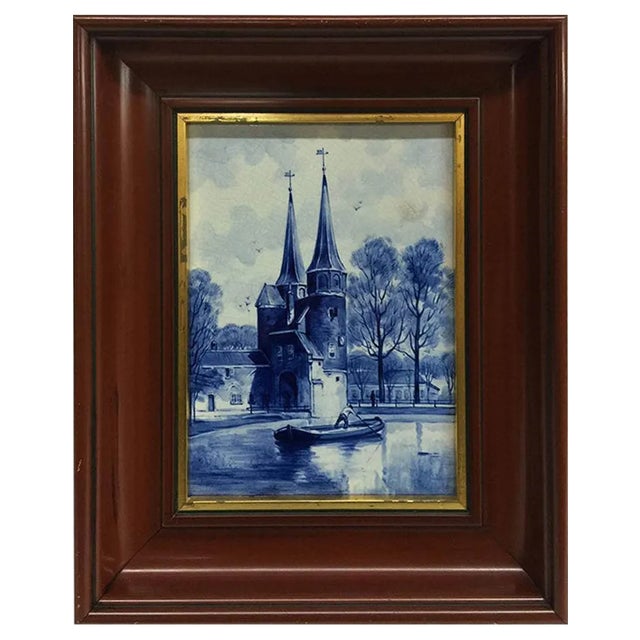 Dutch Delft Bottle Oostpoort Tile After L. Senf from Porceleyne Fles, 1896 For Sale