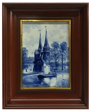 Dutch Delft Bottle Oostpoort Tile After L. Senf from Porceleyne Fles, 1896