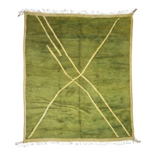 Green Beni Ourain Rug - 13.6 X 10.5 Ft For Sale