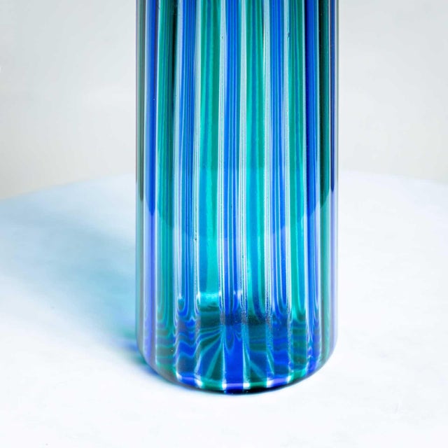 Modern Blue-Green Venini Carafe, Italy 1979 For Sale - Image 3 of 18