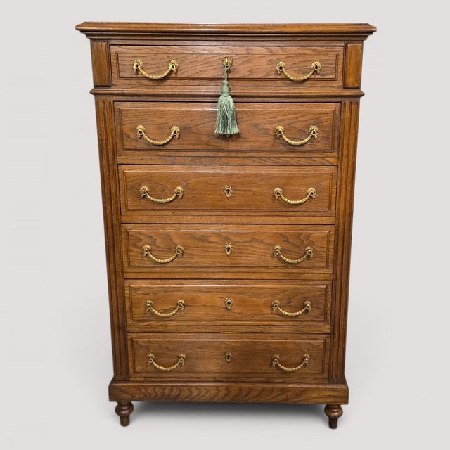 French Oak Six-Drawer Chest of Drawers, 1900s For Sale - Image 4 of 18