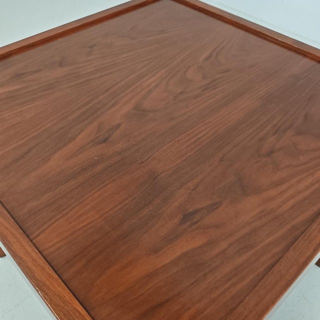 Vintage Square Walnut Coffee Table, 1970s For Sale - Image 3 of 18