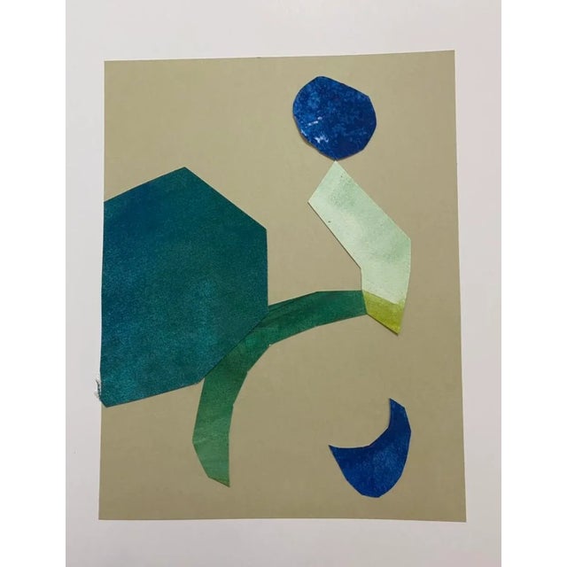 2020s "Mellow I" Contemporary Abstract Original Mixed-Media Collage on Paper by Zac Woodiel For Sale - Image 5 of 5