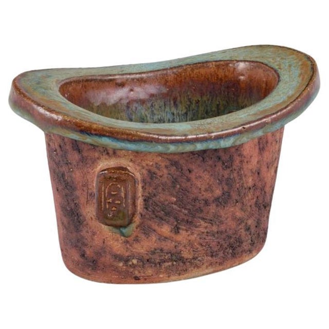 Green Modernist Swedish Ceramic Vase by Curt Magnus Addin, 1970s For Sale - Image 8 of 8