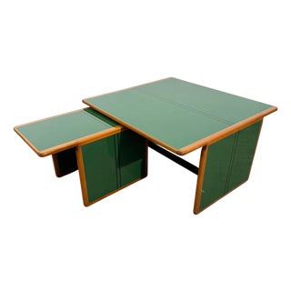 Pair of “Laker” Green Coffee Tables by Afra & Tobia Scarpa, Italy For Sale
