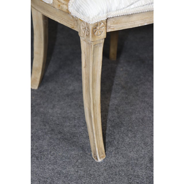 Set of 4 19th C. Italian Directoire Style Painted Dolphin Arm Dining Chairs For Sale - Image 13 of 15