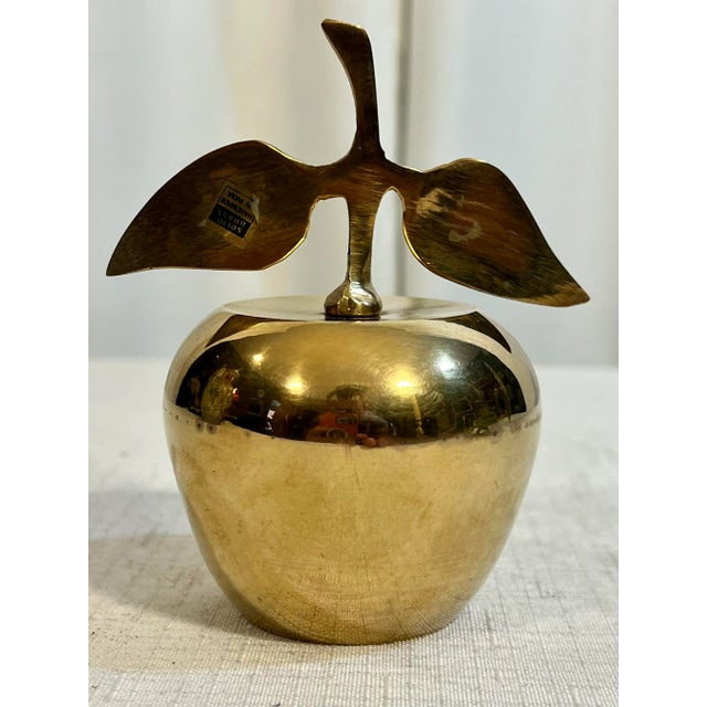 Mid-Century Modern Vintage Hand Made Polished Solid Brass Apple Bell For Sale - Image 3 of 5