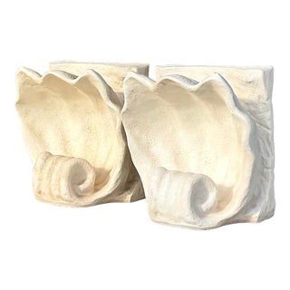 Vintage Coastal Clam Shell Side Tables - a Pair For Sale